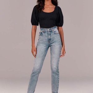 Abercrombie High Rise Acid Wash Mom Jeans S16